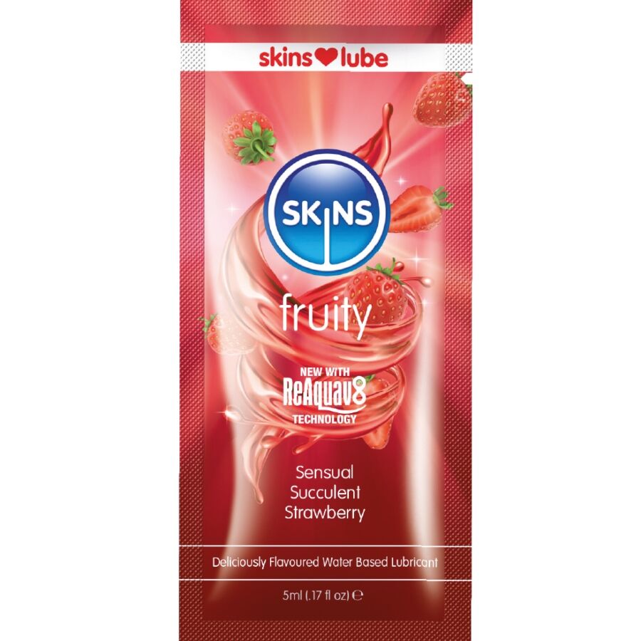 Lubricante Skins Fruity Water-Based Sabor Fresa 5 ml
