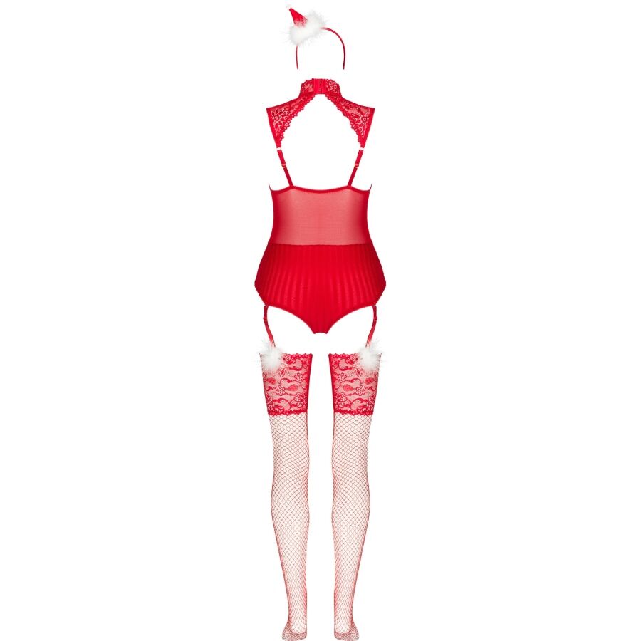 Livco Corsetti Limpid Snowflakes - Body + Medias + Diadema Navideña L/XL