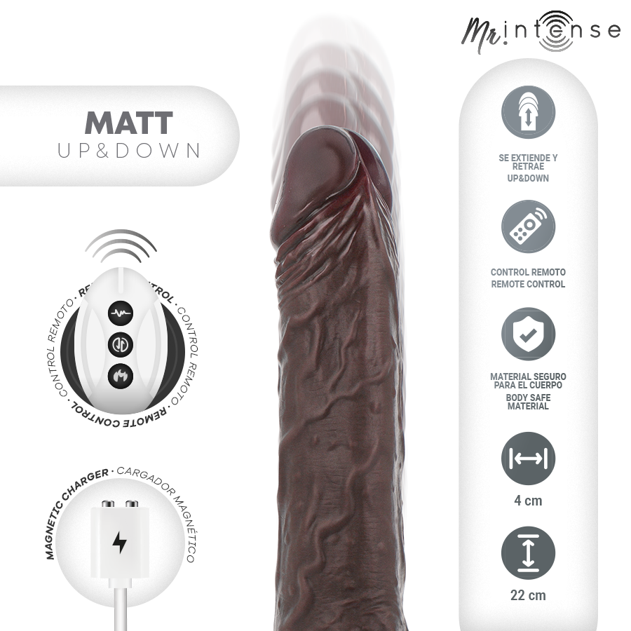 Mr Intense Matt Realistic - Vibrador con Control Remoto 22 cm