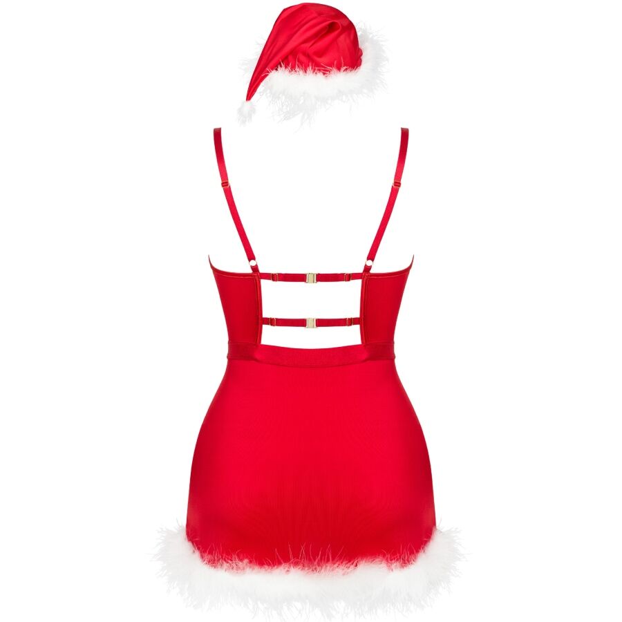 Livco Corsetti Fashion Agethe LC 90607 - Conjunto Chemise, Tanga y Gorro Navideño L/XL