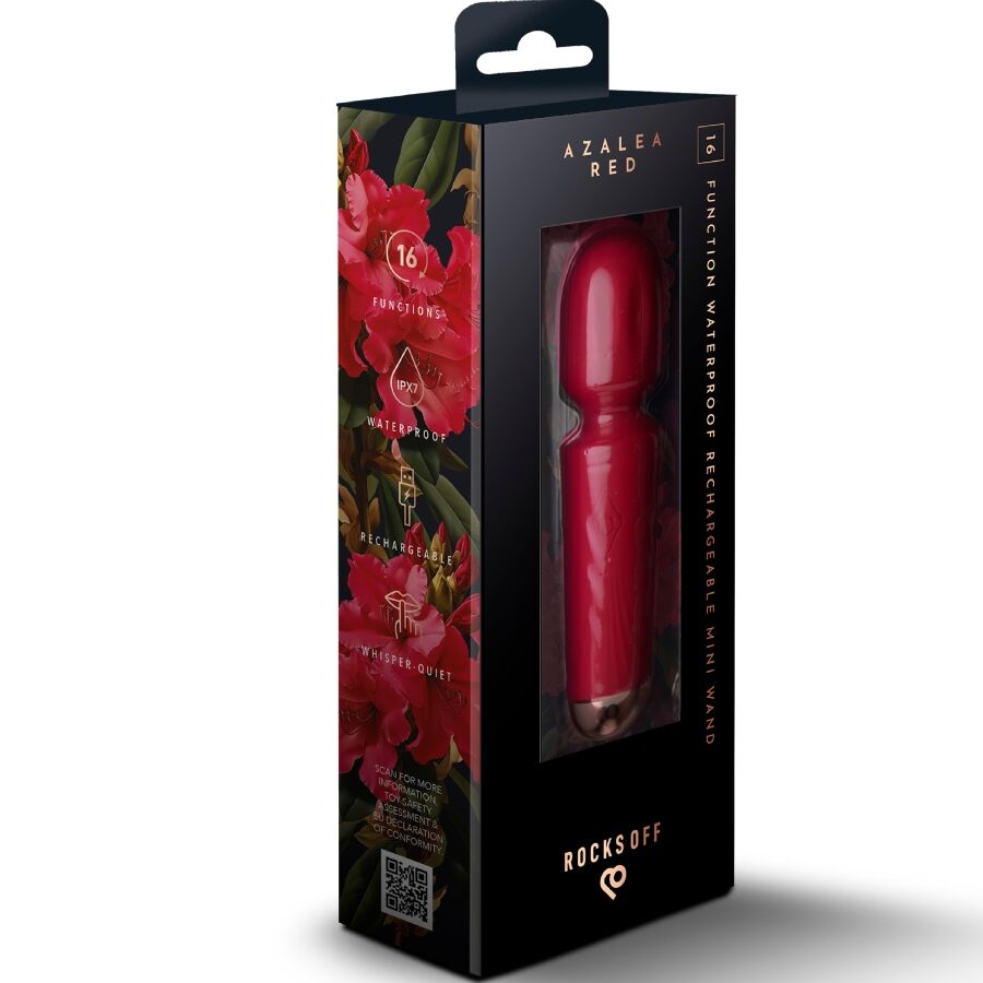 Rocks-Off Mini Wand Recargable 16 Funciones Azalea Red