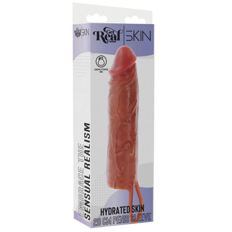 Get Real Hydrated Skin Silicone Penis Sleeve Caramel 20 cm
