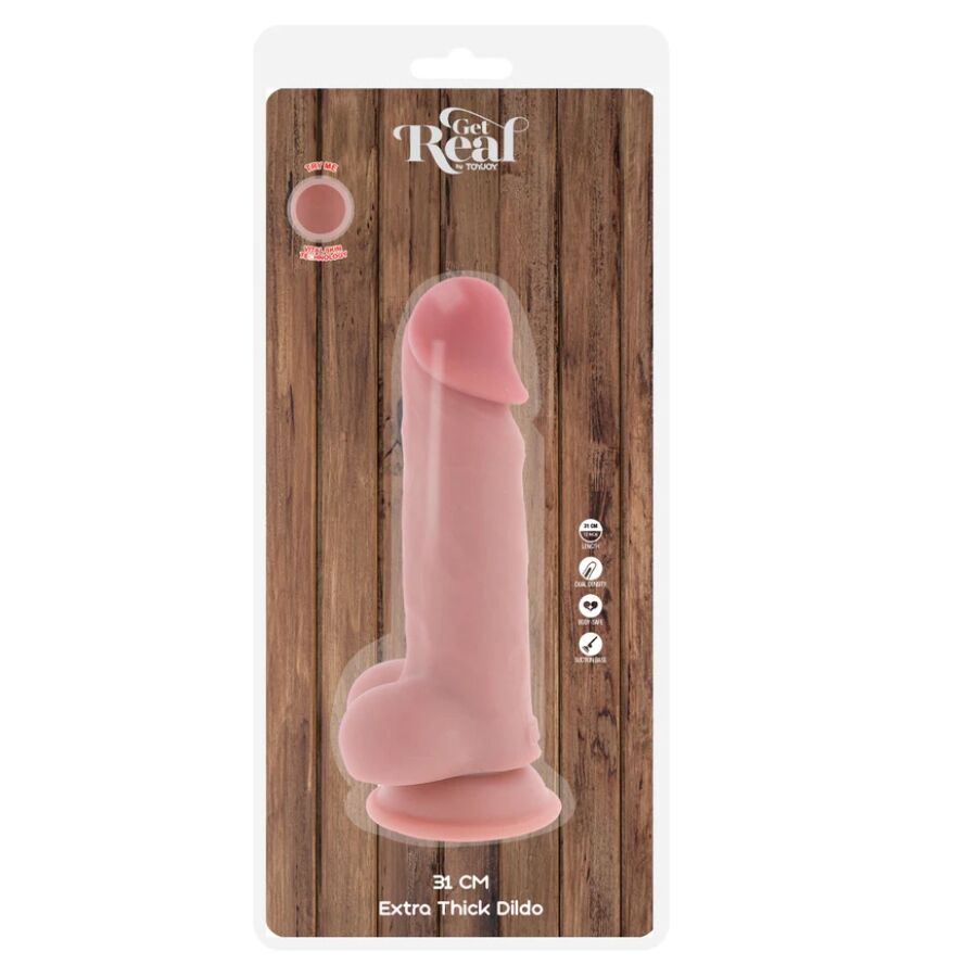 Get Real Deluxe Realistic Penis with Testicles Extra Thick 31 cm
