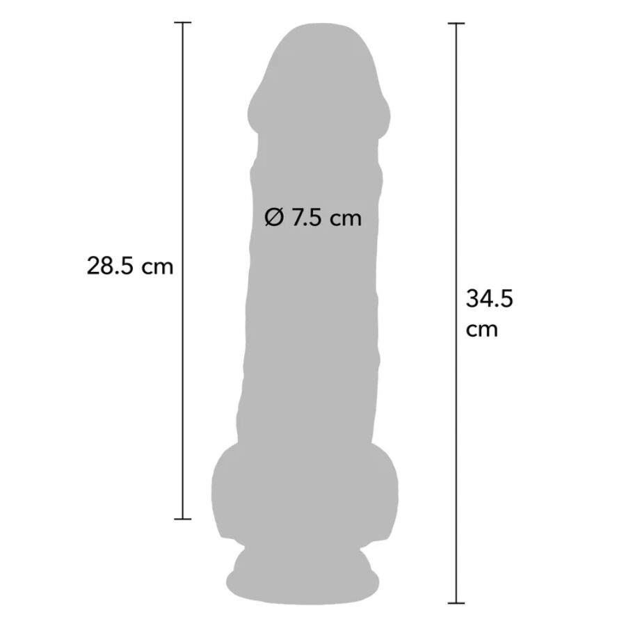 Get Real Deluxe Realistic Penis with Testicles Extra Thick 34.5 cm