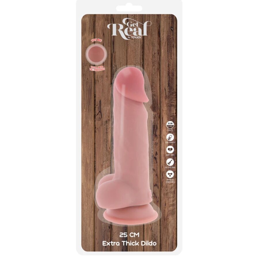 Get Real Deluxe - Pene Realista con Testículos Extra Grueso 25 cm