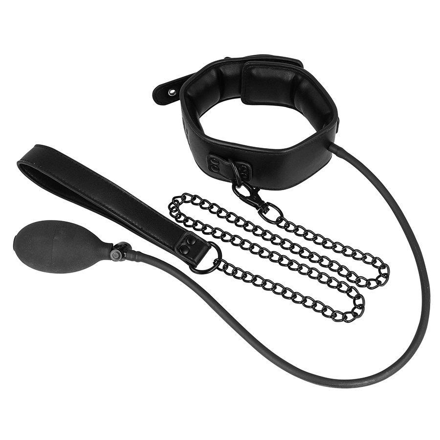 Collar Bondage Inflable con Cadena - Fetish Submissive Extreme