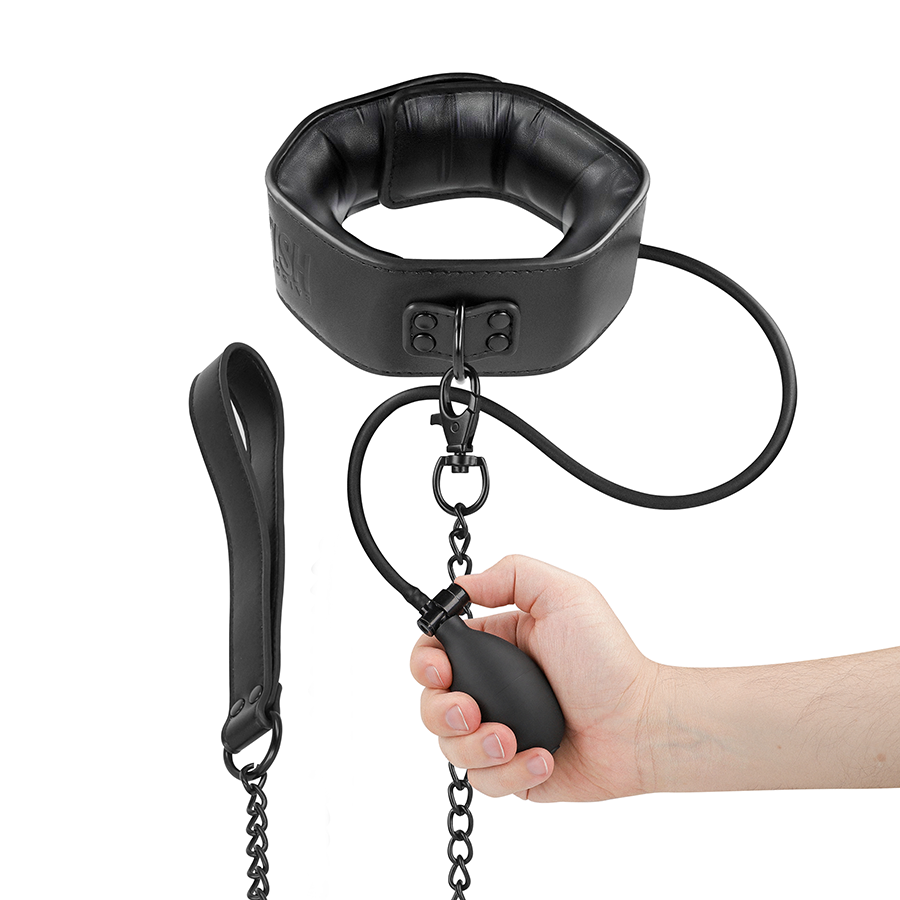 Collar Bondage Inflable con Cadena - Fetish Submissive Extreme