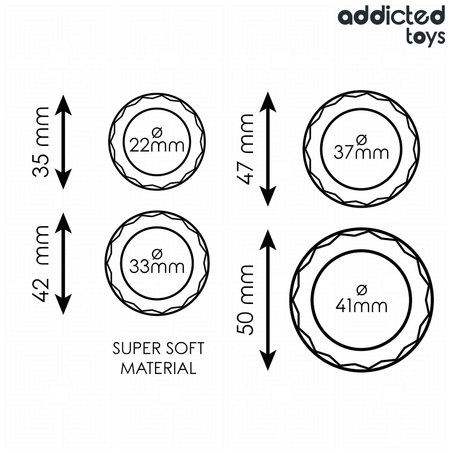 Set de 4 Anillos Penianos Texturizados ADDICTED TOYS