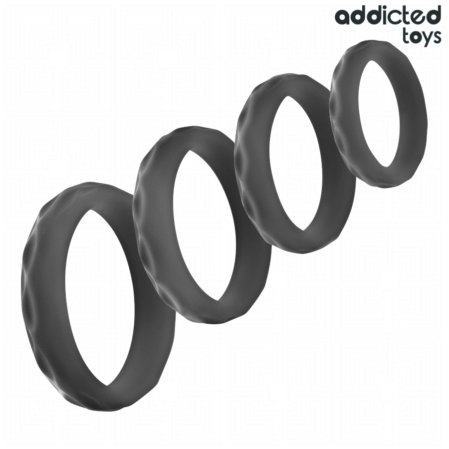 Set de 4 Anillos Penianos Texturizados ADDICTED TOYS