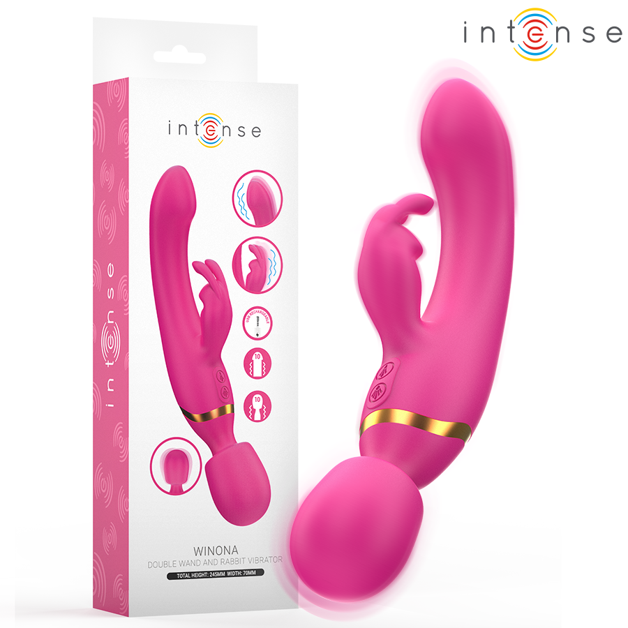 Intense Winona Double Vibrator Rabbit & Wand - Vibrador Recargable USB