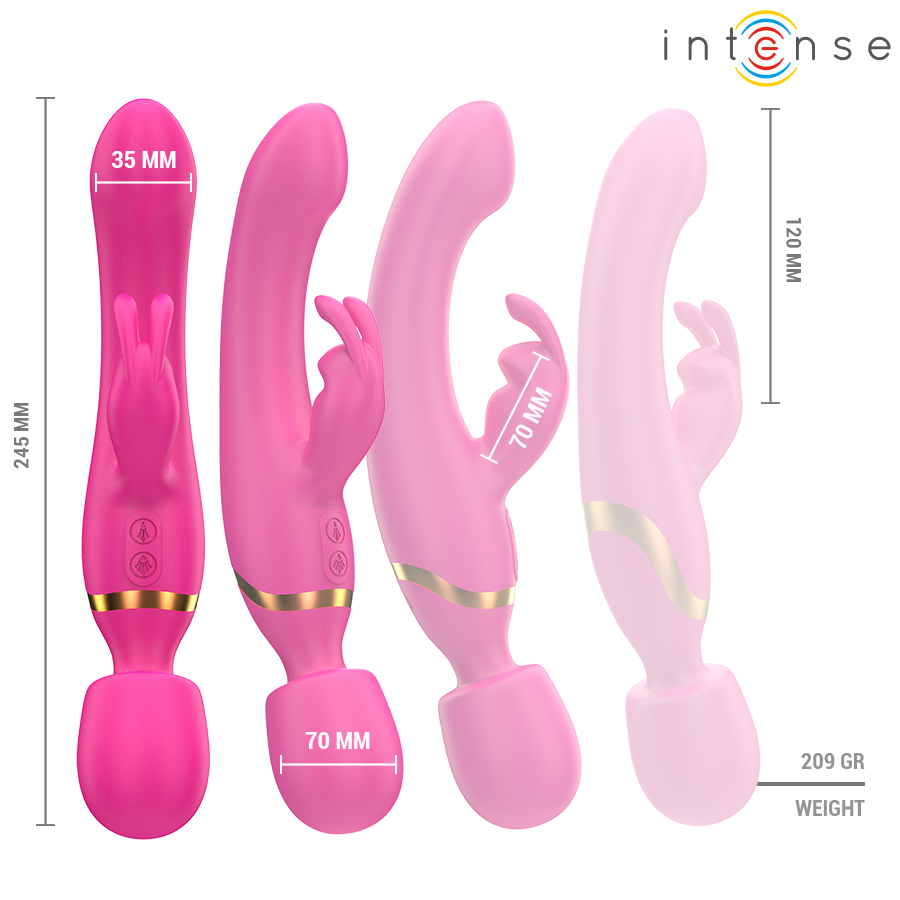 Intense Winona Double Vibrator Rabbit & Wand - Vibrador Recargable USB