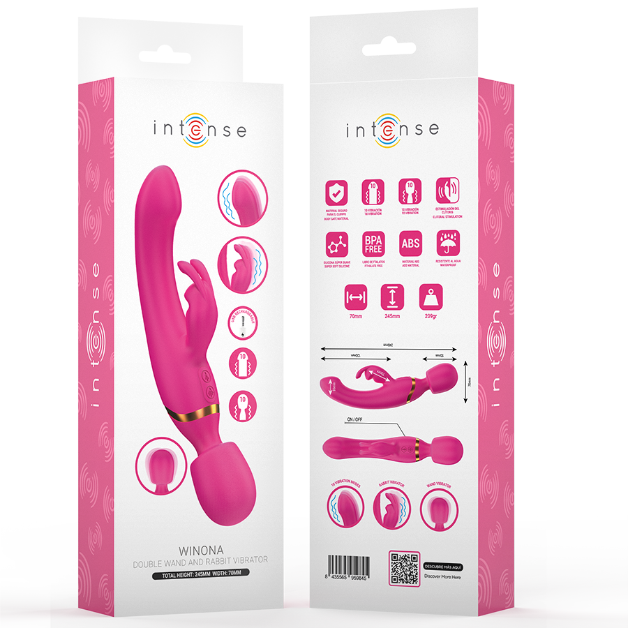 Intense Winona Double Vibrator Rabbit & Wand - Vibrador Recargable USB