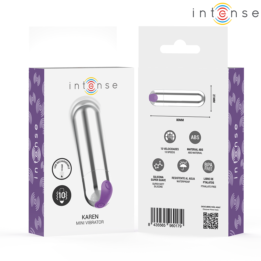 Intense Karen Mini Vibrador Recargable Plateado