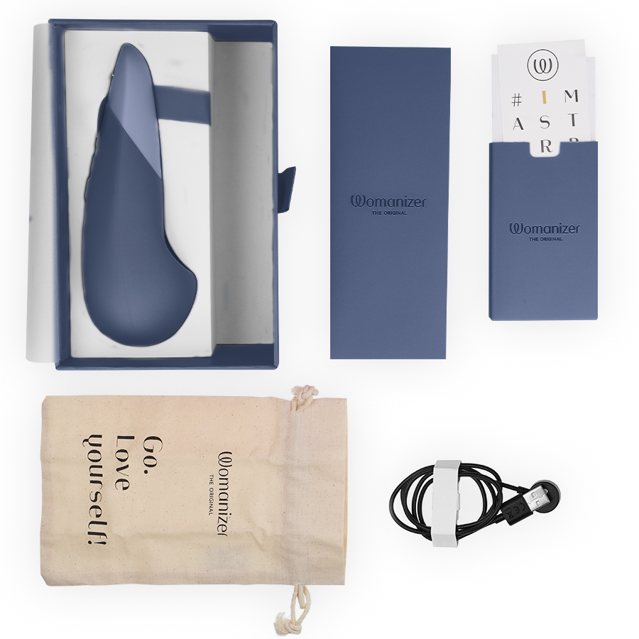 Womanizer Vibe Lay-On Silent Vibrator Azul Oscuro
