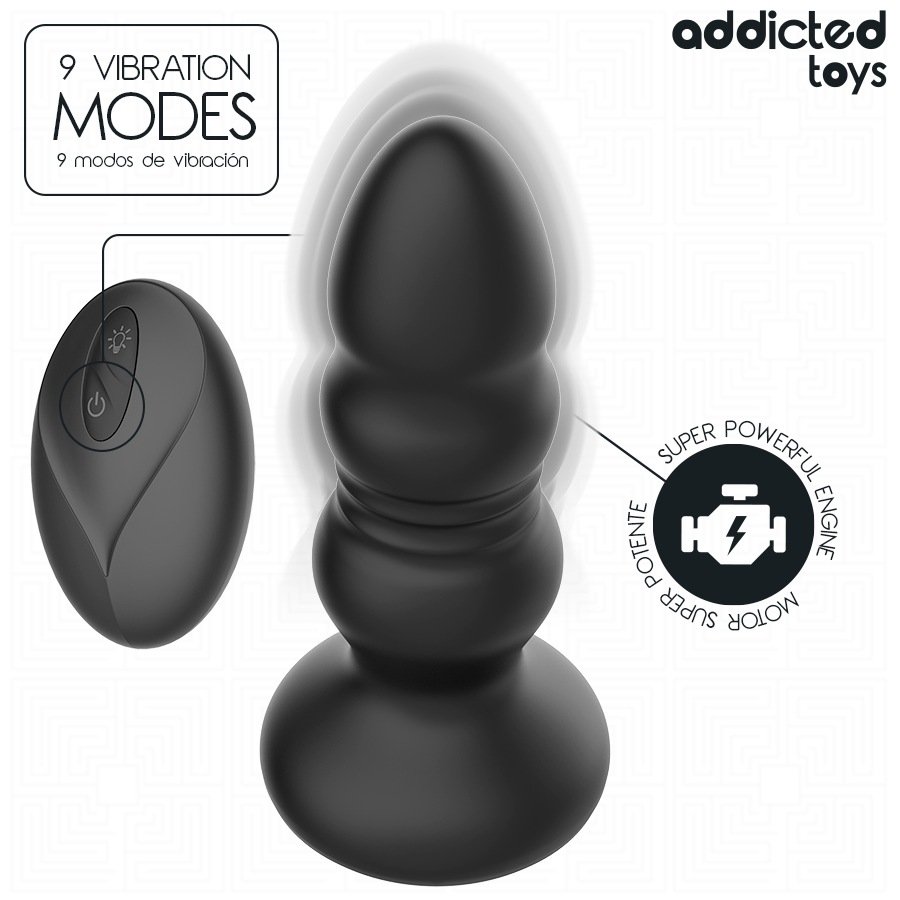 Addicted Toys - Plug Anal Vibrante con Luz LED y Control Remoto