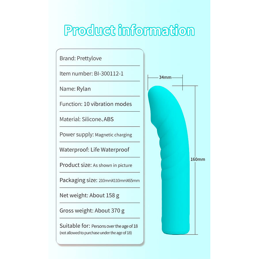 Pretty Love Rylan Vibrador G-Spot Azul