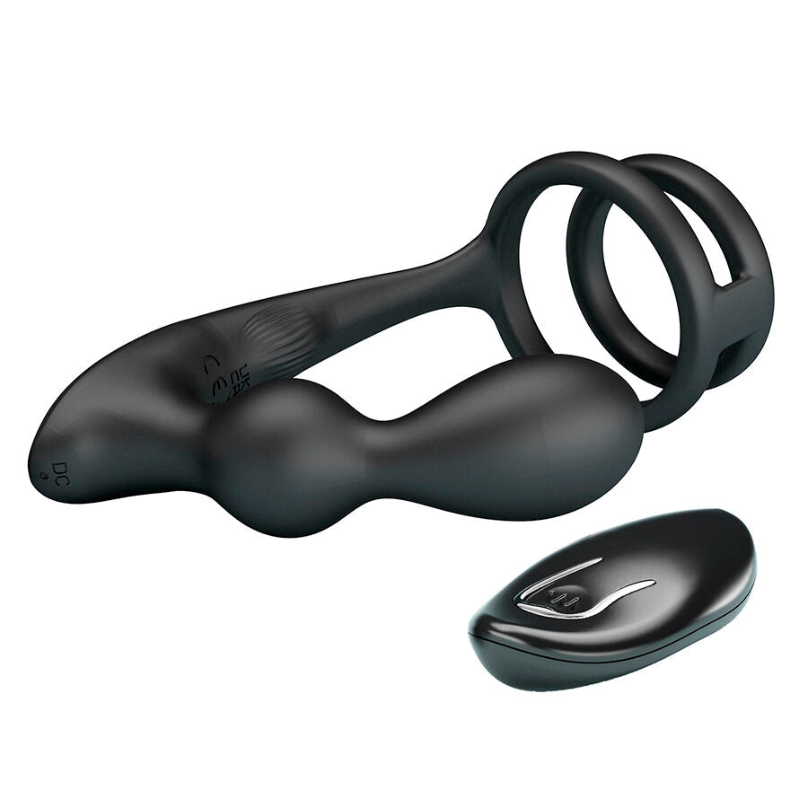 Mr Play - Plug Anal Vibrador con Anillo Peneano y Control Remoto