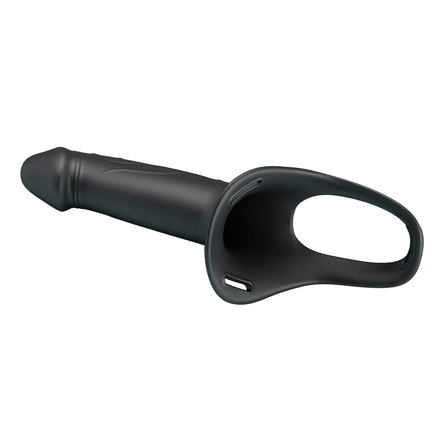 Pretty Love Landon Black Vibrating Strap-On