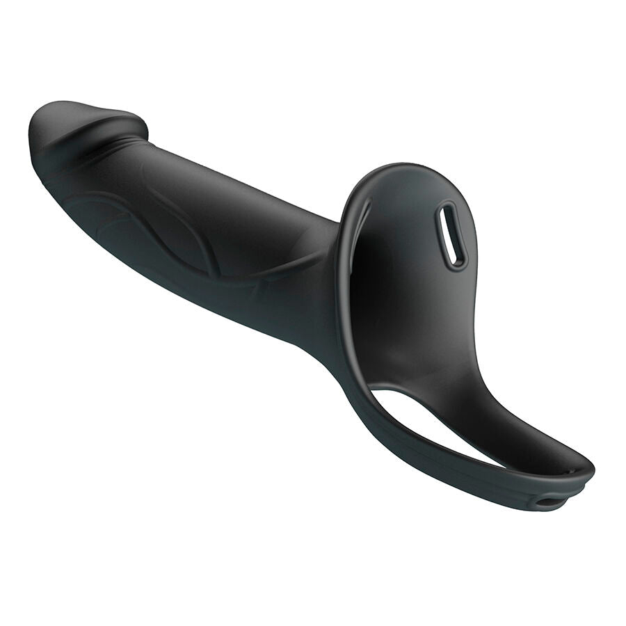 Pretty Love Landon Black Vibrating Strap-On