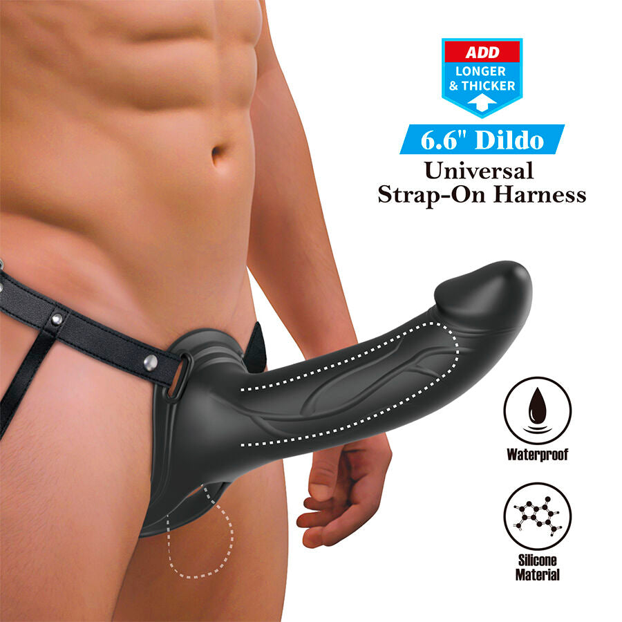 Pretty Love Landon Black Vibrating Strap-On