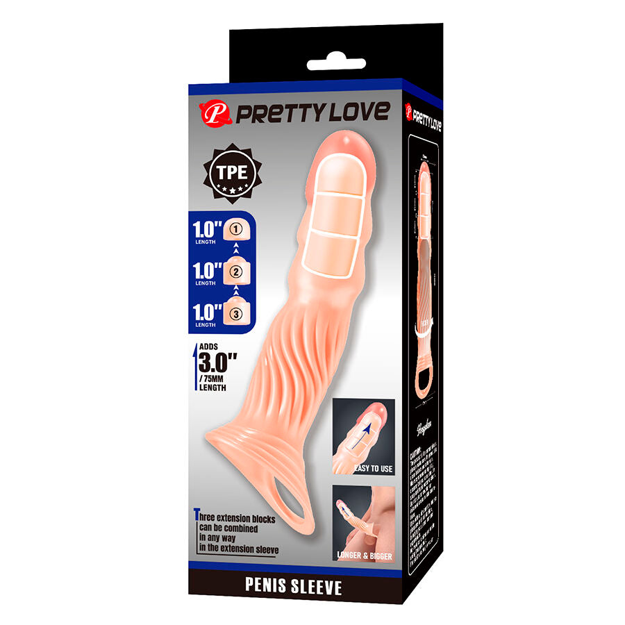 Pretty Love Textured Penis Sheath with Extenders