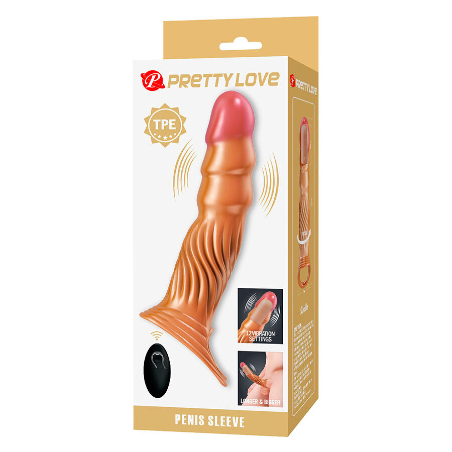 Pretty Love Textured Penis Sleeve con Vibración y Control Remoto