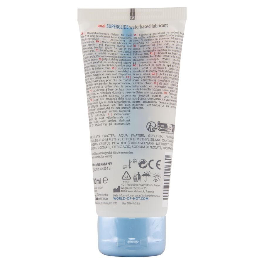 Hot Anal Superglide Liquid Pleasure Lubricante Base Agua 100 ml