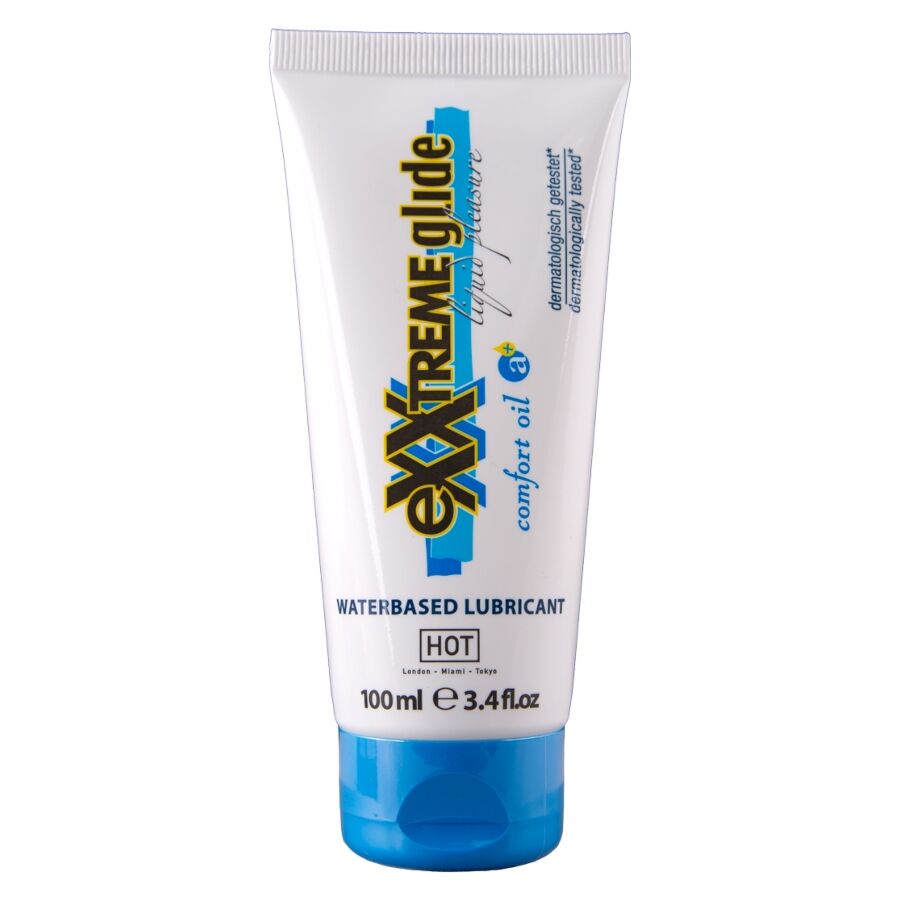 Hot Exxtreme Glide Lubricante Base Agua + Comfort Oil A+ 100 ml