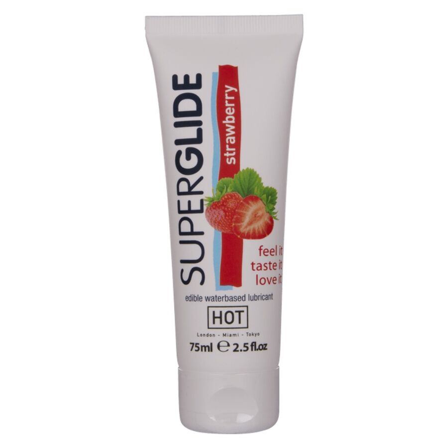 Hot Superglide Lubricante Comestible a Base de Agua Fresa 75 ml