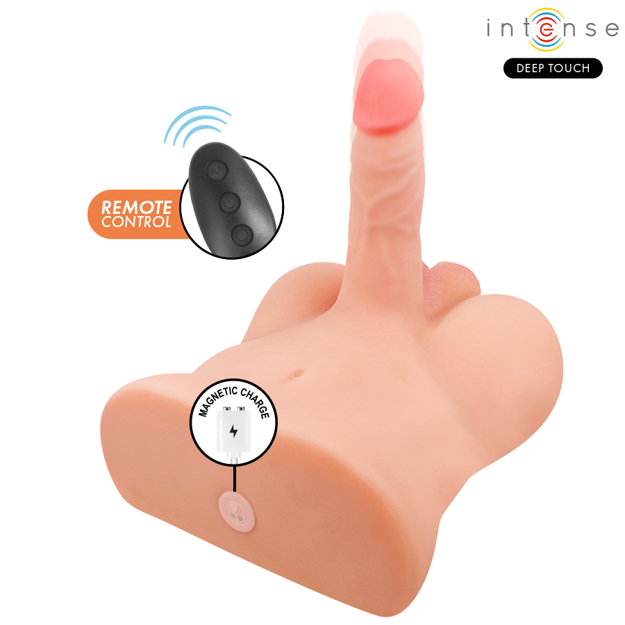 Intense Deep Touch - Torso Realista con Dildo y Control Remoto Vibración