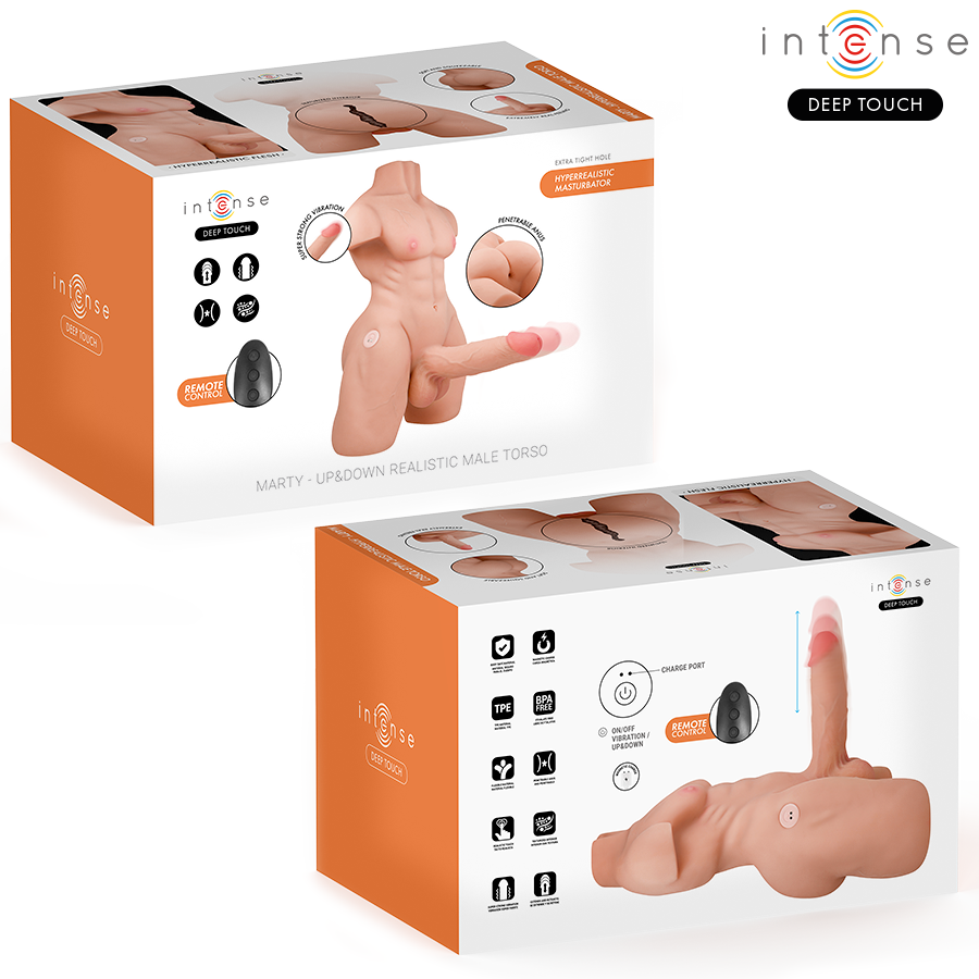 Intense Deep Touch - Torso Realista con Vibración y Control Remoto
