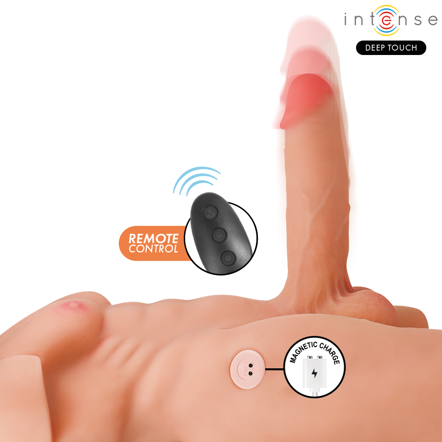 Intense Deep Touch - Torso Realista con Vibración y Control Remoto