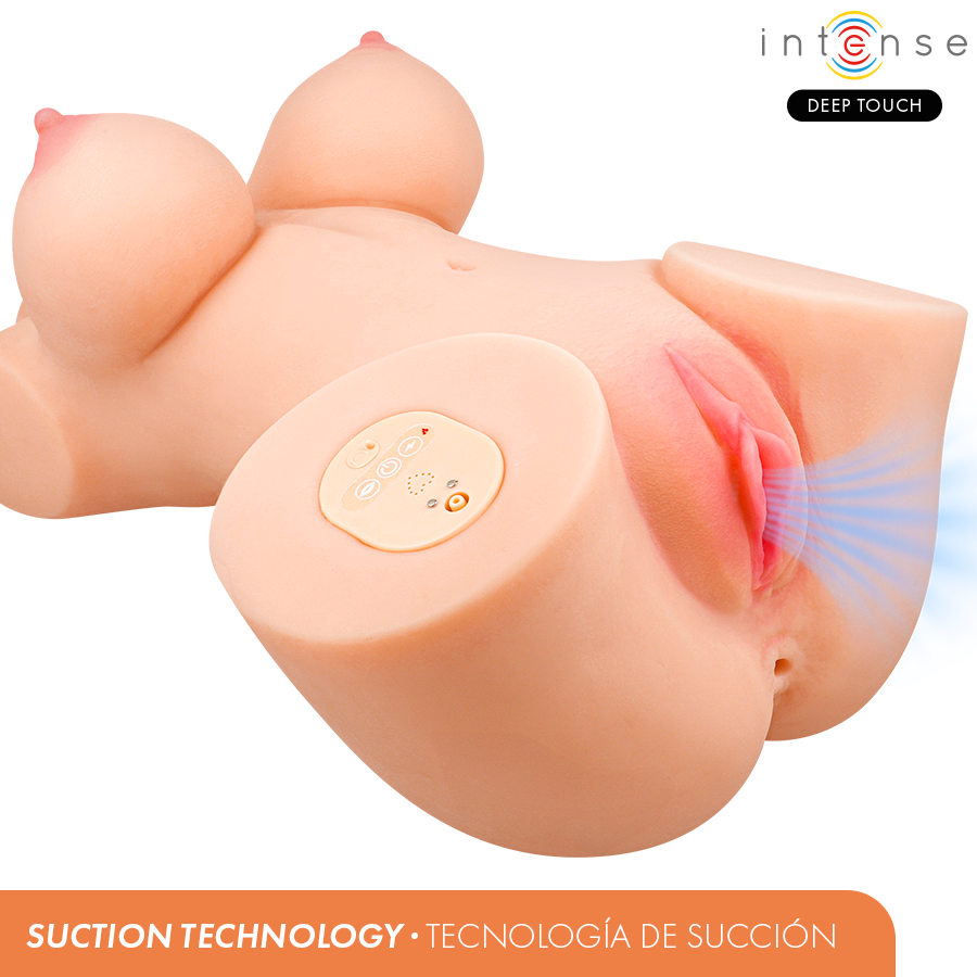 Intense Deep Touch - Torso con Suction, Heat, Vibration y Control Remoto