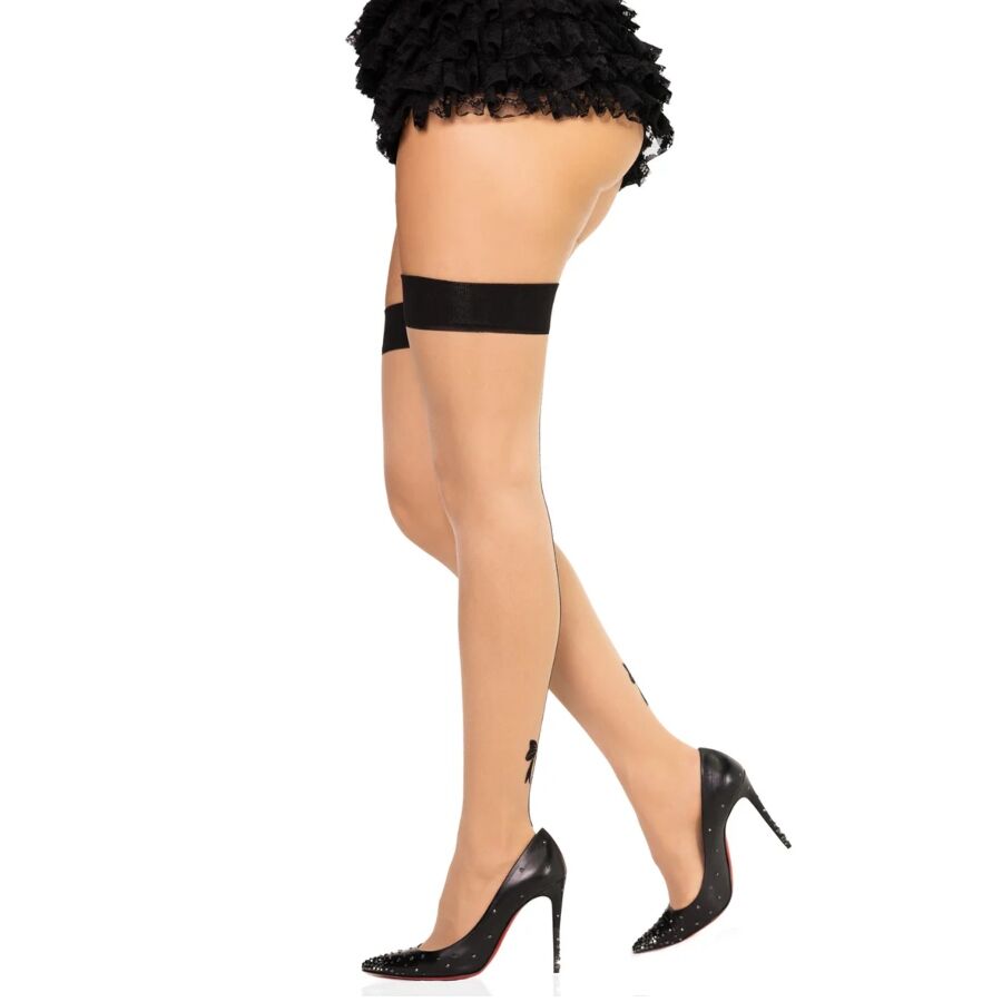 Leg Avenue 1963 Medias Spandex con Costura Trasera - Negro