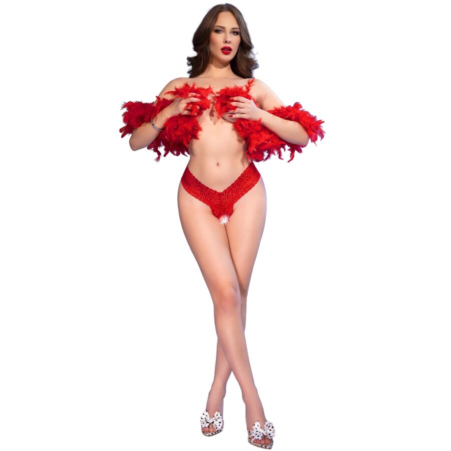 Tanga Chilirose CR 4885 Entrepierna Abierta Rojo - Encaje Seductor