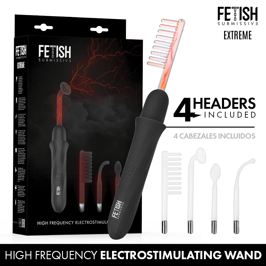 Fetish Submissive High Frequency Electrostimulation Wand