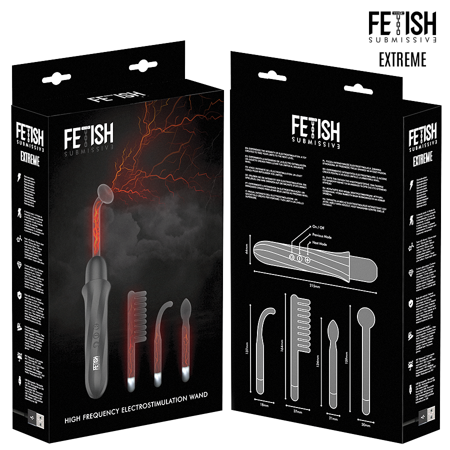 Fetish Submissive High Frequency Electrostimulation Wand