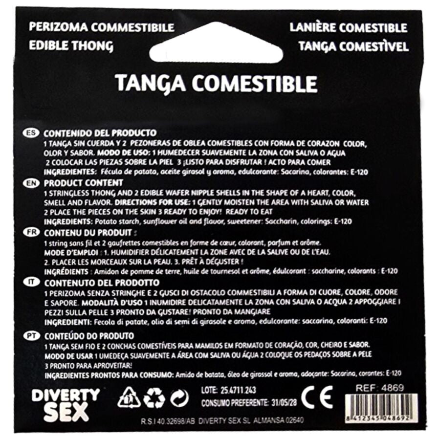 Tanga de Oblea y 2 Pezones Sabor Fresa HOTFLOWERS
