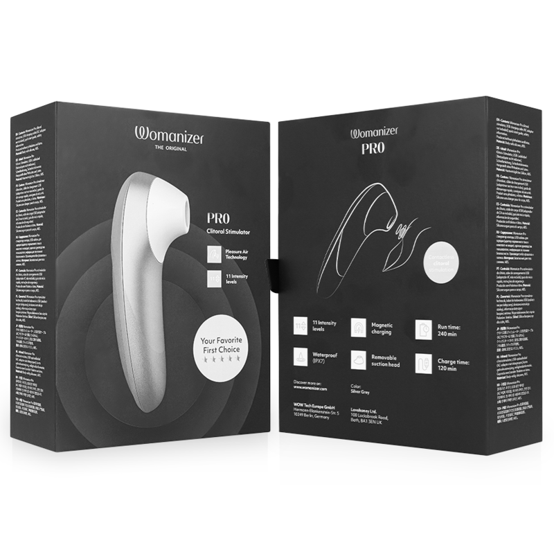 Womanizer Pro Vibrant Estimulador de Clítoris Gris Plata