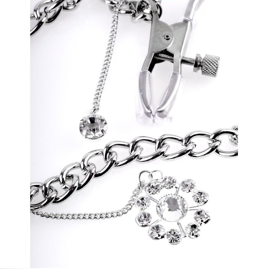 Fetish Fantasy Series Crystal Nipple Clamps - Pinzas para Pezones Ajustables
