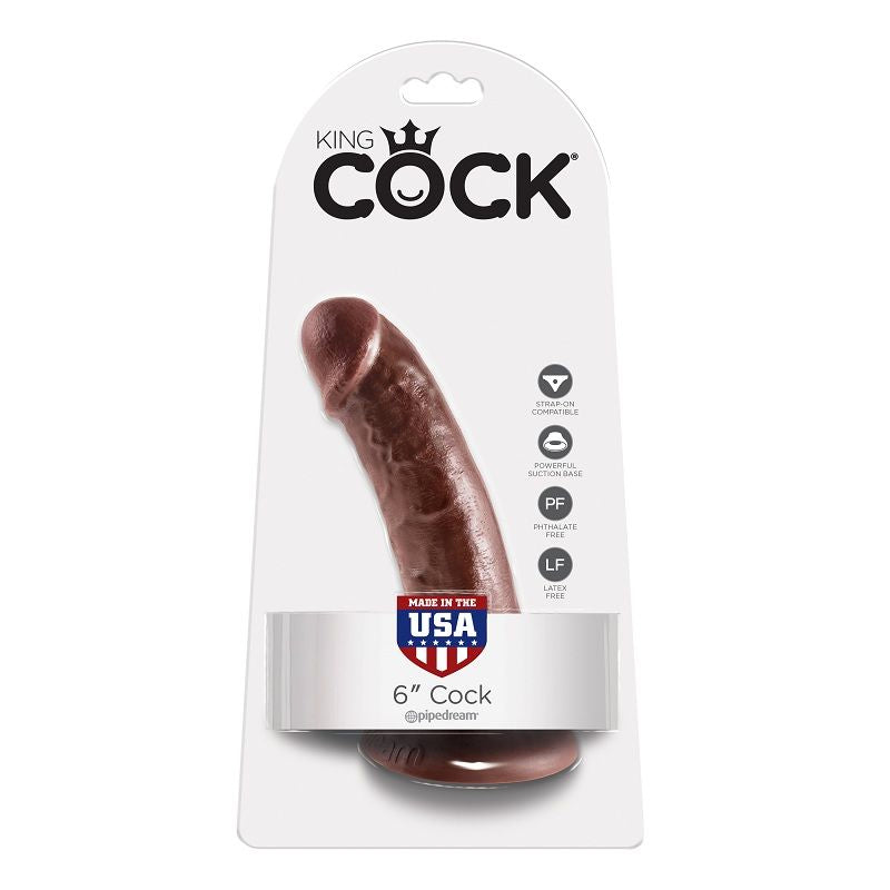 King Cock 6" Dildo Realista Marrón 15.2 cm
