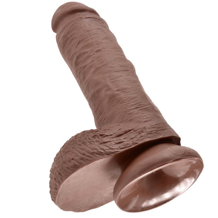 King Cock Pene Realista con Testículos 20.5 cm Marrón