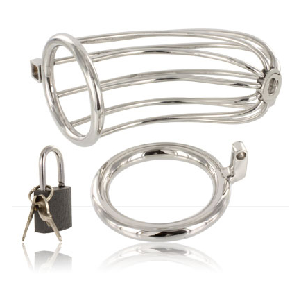 METAL HARD Bird Chastity Ring Cage - Cinturón de Castidad en Acero Inoxidable