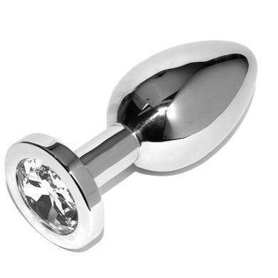 Metal Hard Anal Plug Diamond Transparente Small - 5.71cm Acero Hipoalergénico