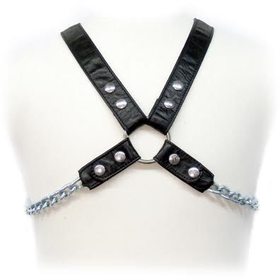 Leather Body Chain Harness II - Arnés de Cuero con Cadenas para Hombre