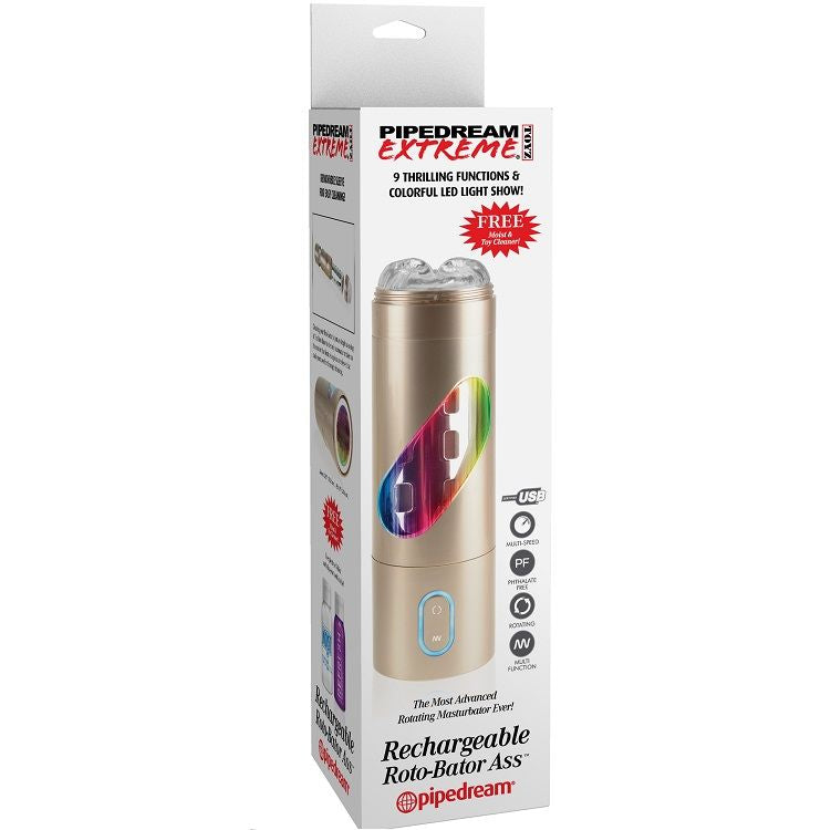Extreme Toyz Roto Bator - Masturbador Masculino USB con Rotación y 9 Patrones