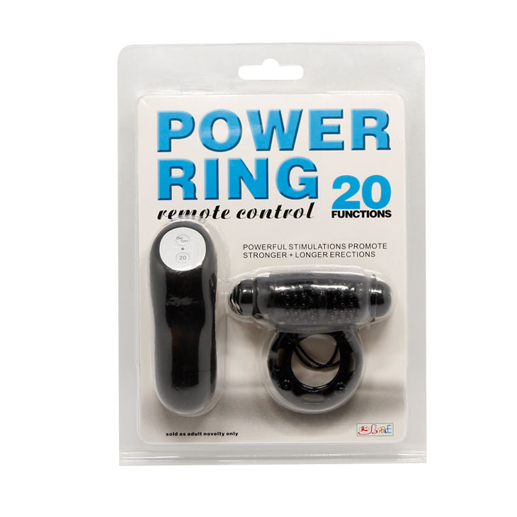 Anillo Vibrador Control Remoto BAILE FOR HIM 20V Negro