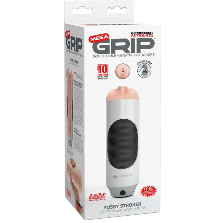 Pipedream Mega Grip - Masturbador Vibrador Vagina con Agarre Intenso