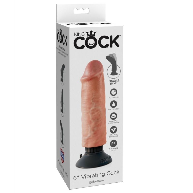 King Cock Vibrating 15.24 cm - Flesh