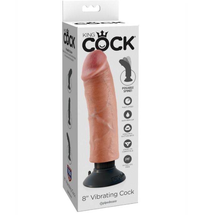 King Cock Vibrating 20.32 cm - Estimulador Vibrador